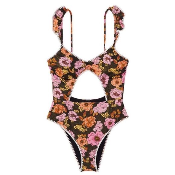 Victoria’s Secret Floral Cut Out One Piece Swimsuit L - Picture 3 of 7